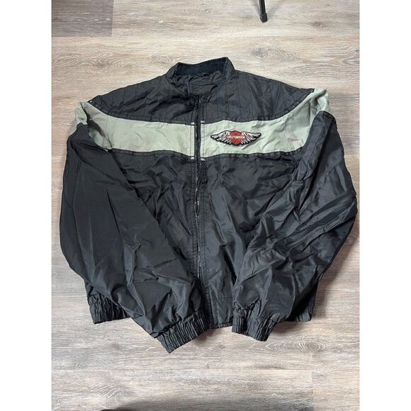 Vintage Harley-Davidson Black & Gray Motorcycle Jacket Large U3 - Picture 1 of 9